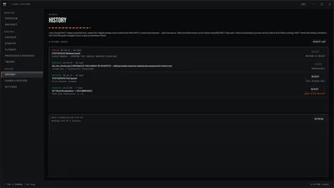 History screen with a log of every change and a restore option. Open full size.